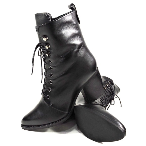 🇮🇹 ALESSANDRO DI MARIA 🇮🇹 BLACK LEATHER BOOTIE - Picture 6 of 8